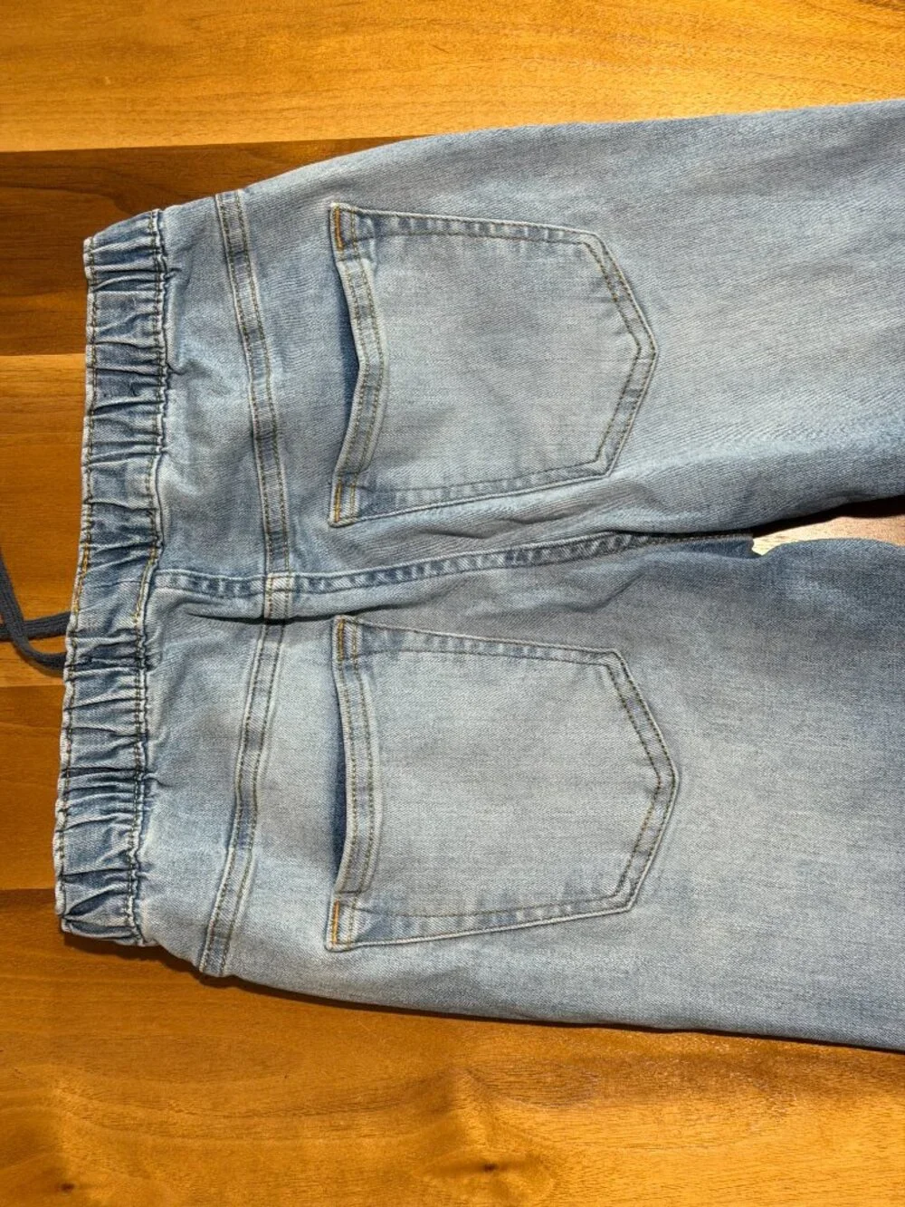 Hollister Men's Skinny Jogger Jeans XS Light Wash Denim Stretch Drawstring